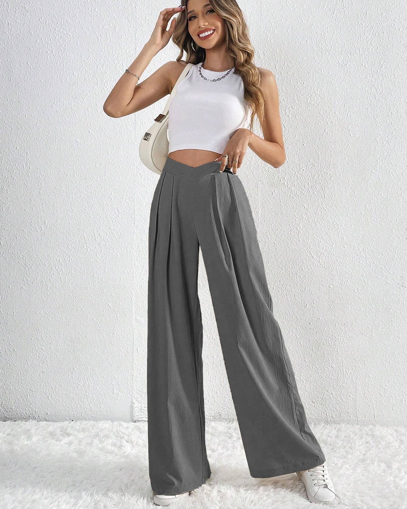 Pleated Casual Loose Wide-Leg Pants