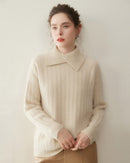 Cashmere Irregular Turtleneck Sweater