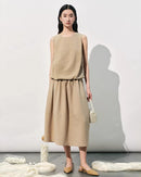 Sleeveless Loose-Fit Crew Neck Tank Top