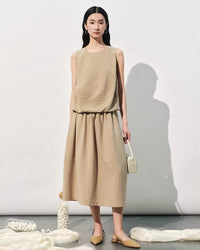 Sleeveless Loose-Fit Crew Neck Tank Top