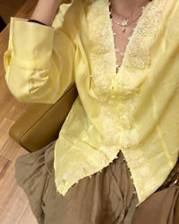 Linen Blend 3D Embroidered Shirt
