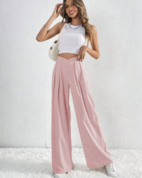 Pleated Casual Loose Wide-Leg Pants