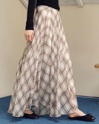 Irregular Plaid Skirt