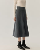 Solid Color Simple Midi Skirt