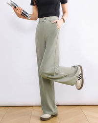 High-Waisted Slim Straight-Leg Trousers