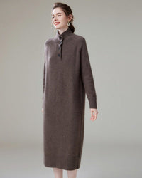 Cashmere Turtleneck Loose-Fitting Casual Dress