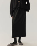 High-Waisted Stretch Wool Skirt