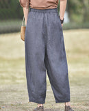 Linen High-Waisted Straight Leg Pants