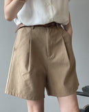High-Waisted Loose-Fit Suit Shorts