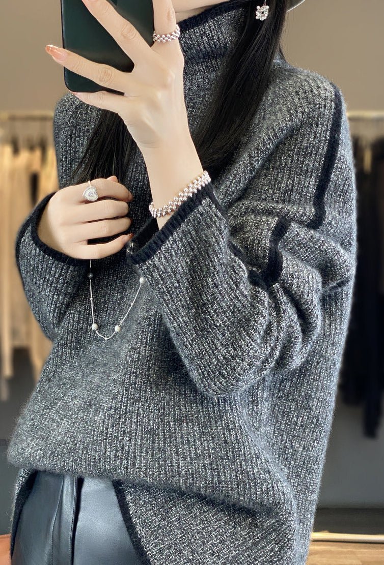 Wool Retro Turtleneck Thick Sweater