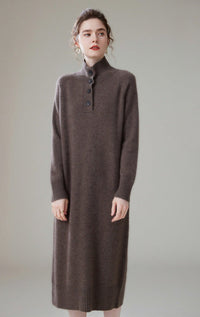 Cashmere Turtleneck Loose-Fitting Casual Dress