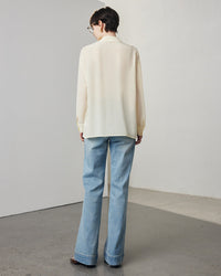 Simple Solid Color Silk Shirt