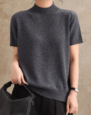 Fashionable Loose Short-Sleeved Knitwear
