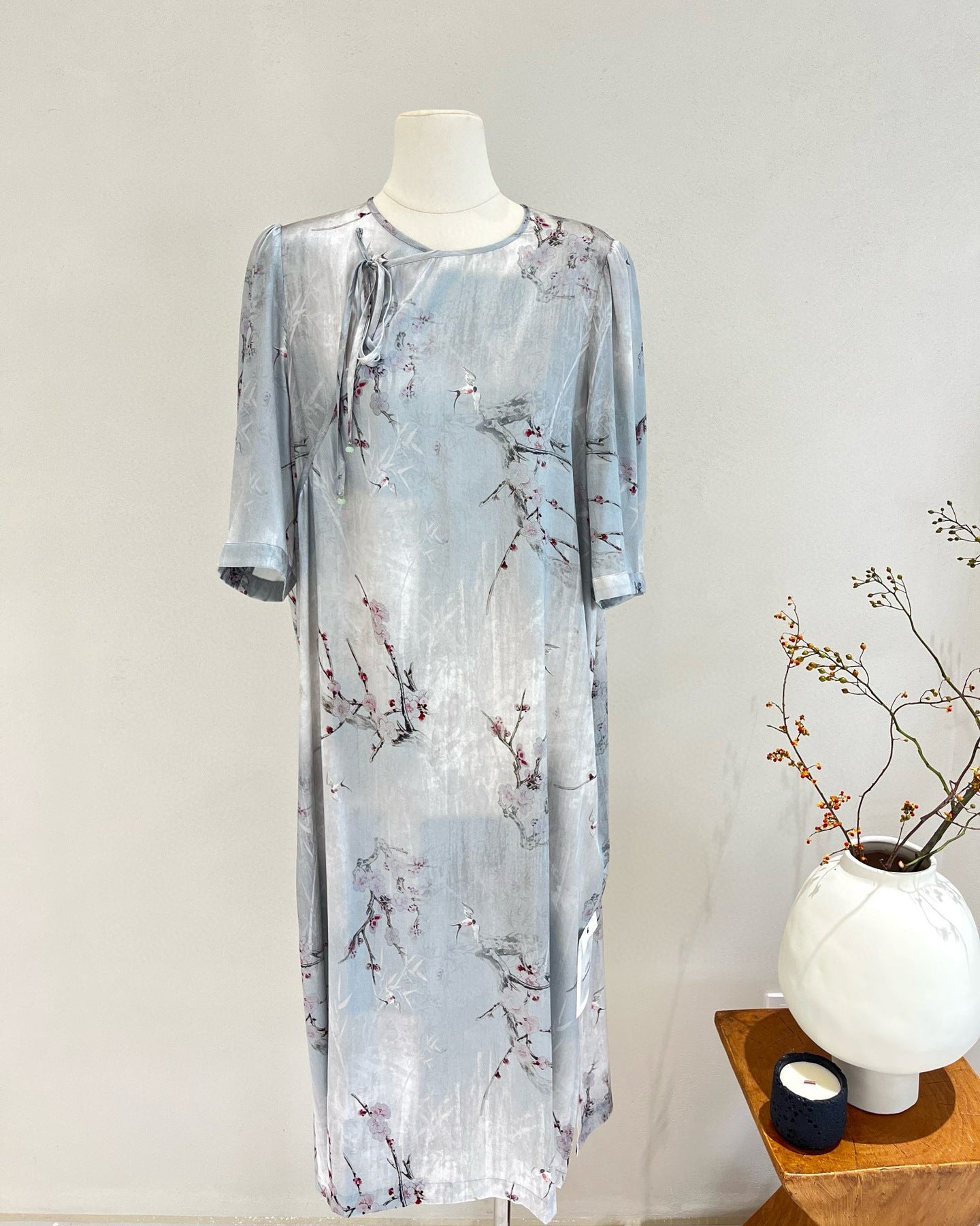 Loose-Fit Straight-Cut Printed Silk Dress