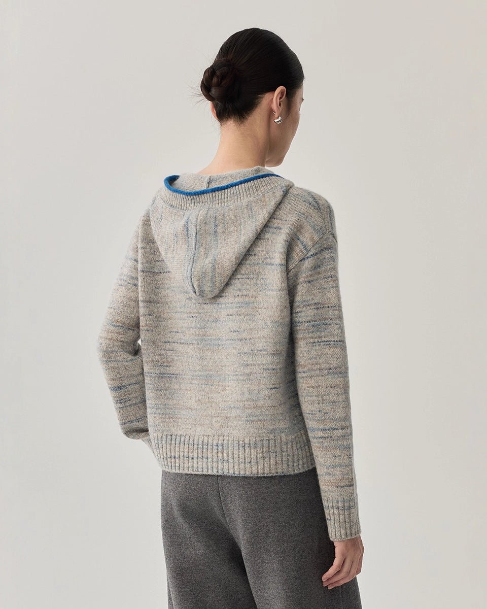 Sheep Wool & Alpaca Wool Hooded Knit Sweater