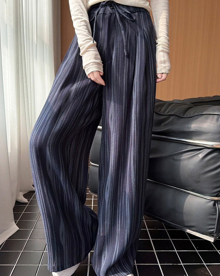 High-Waisted Drawstring Wide-Leg Pants