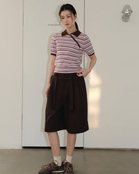 Loose-Fitting High-Waisted Tie-Up Shorts