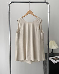Loose Sleeveless Back-Knotted Vest