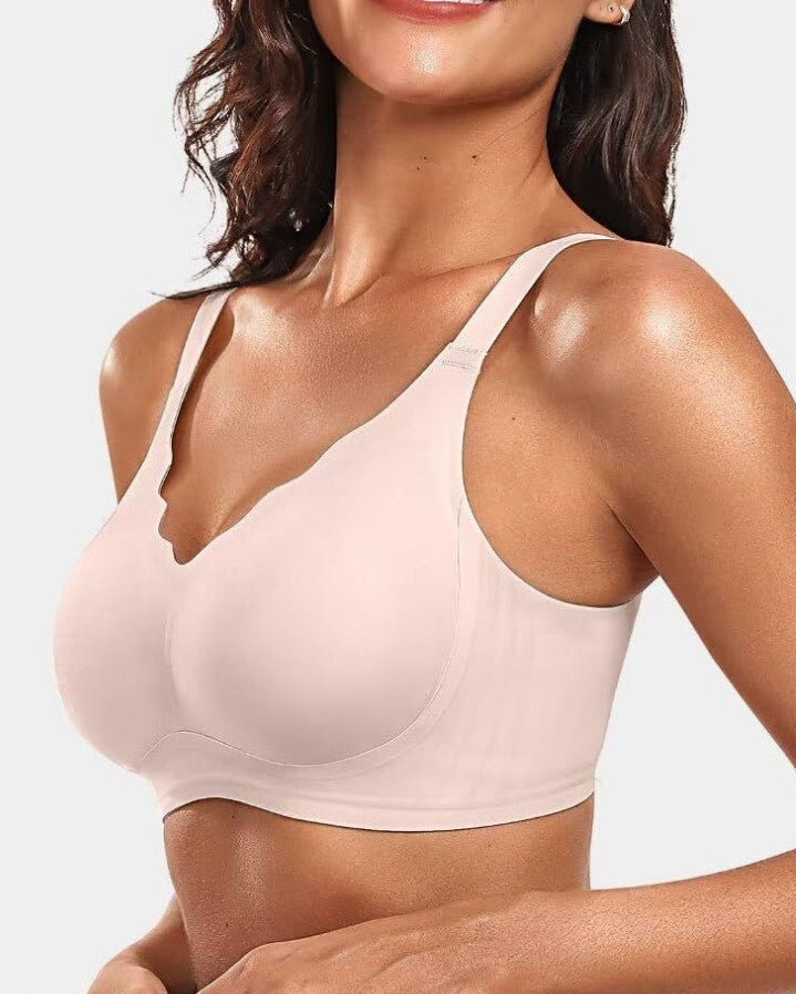 Scallop-Neck Wireless Seamless Bra