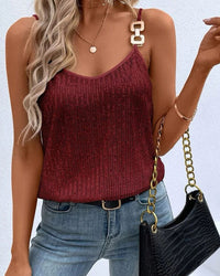 New Sequin Spaghetti-Strap Tank Top