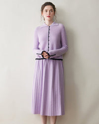 Cashmere Button-Down Knitted Chanel-Style Sweater