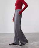 Wool Knit Wide-Leg Floor Pants