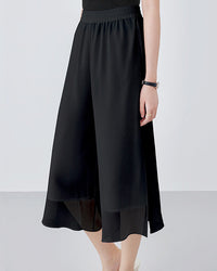 Double-Layered High-Waisted Loose Casual Pants