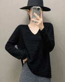 Cashmere V-Neck Loose-Fitting Versatile Sweater