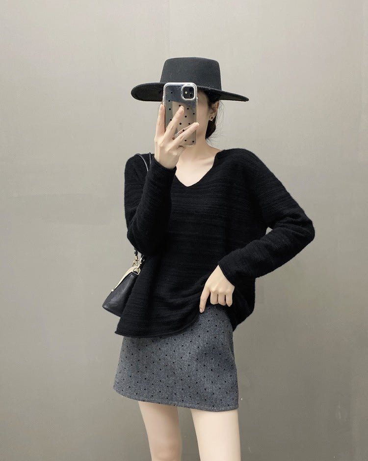 Cashmere V-Neck Loose-Fitting Versatile Sweater