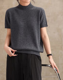 Fashionable Loose Short-Sleeved Knitwear