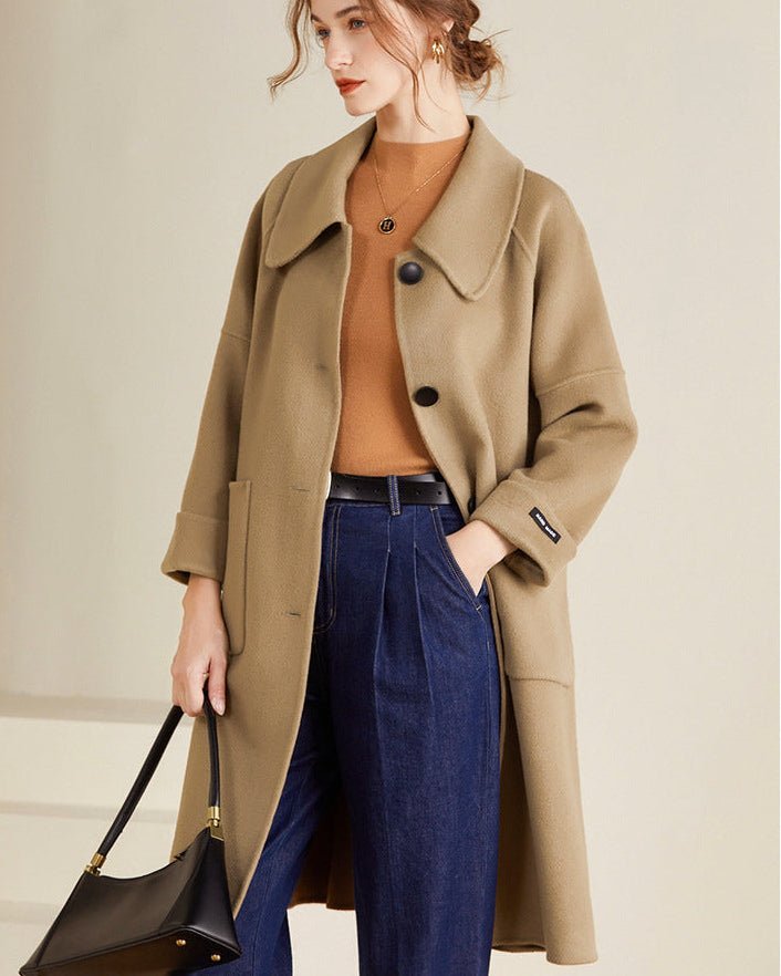 Peter Pan Collar Double-Faced Wool Coat