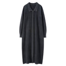 Cashmere Polo Collar Knitted Loose Long Dress