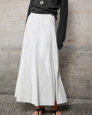 High-Waisted, Structured-Panel A-Line Skirt