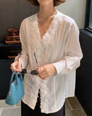 Linen blend 3D embroidered shirt featuring intricate raised embroidery details and a breathable fabric blend, perfect for summer fashion.