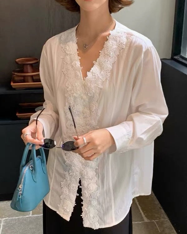 Linen Blend 3D Embroidered Shirt