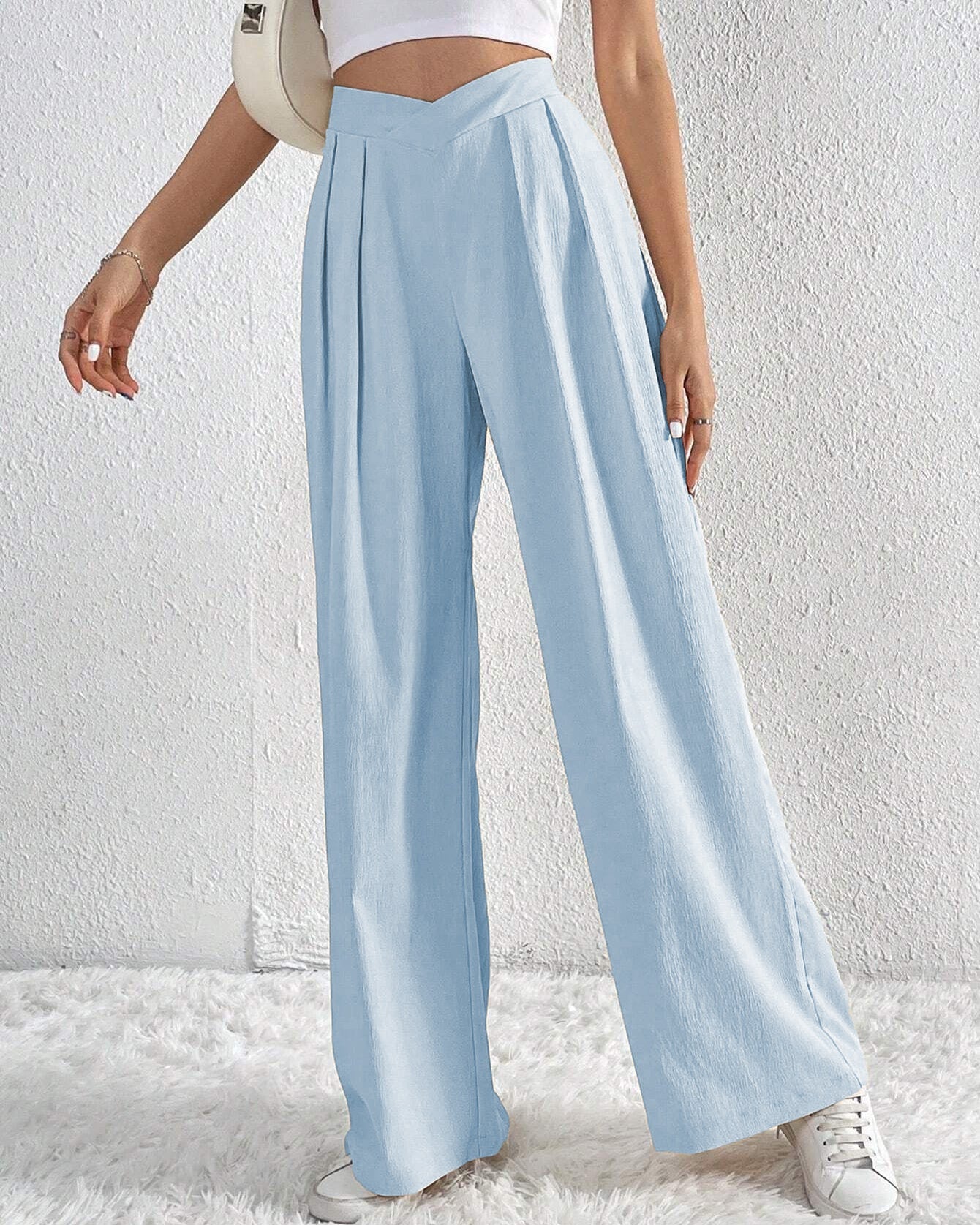 Pleated Casual Loose Wide-Leg Pants