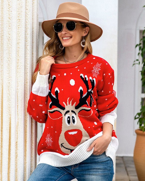 Reindeer Jacquard Knit Sweater