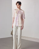 Loose-Fitting Breathable Satin Silk T-Shirt