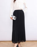 High-Waisted Comfortable Pleated Midi Skirt