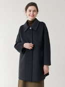 Mid-Length Pure Wool Coat