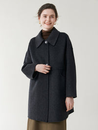 Mid-Length Pure Wool Coat