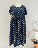 Loose-Fitting Short-Sleeve Silk Dress