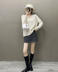 Cashmere V-Neck Loose-Fitting Versatile Sweater