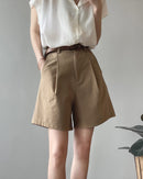 High-Waisted Loose-Fit Suit Shorts