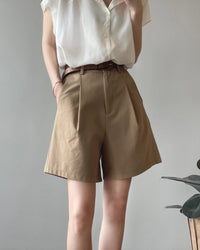 High-Waisted Loose-Fit Suit Shorts