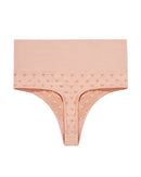 Women's high-waisted tummy-control underwear featuring seamless nylon fabric, floating seam construction, and high-stretch elastane blend for a second-skin sculpting fit.
