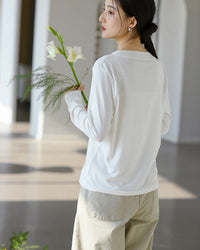 Casual Long-Sleeved Round Neck Base Layer