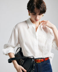 Exquisite Beaded Ramie Shirt