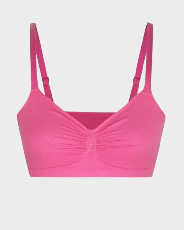 Front-Ruched V-Neck Wireless Bralette