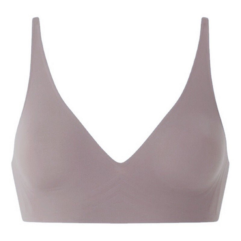 V-neck seamless rimless bra